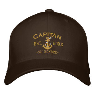 SPANISCHES EL Capitan Ihr Name und Jahr Bestickte Kappe