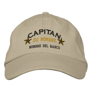 SPANISCHES EL Capitan Nombre Del Barco y SU Bestickte Baseballkappe