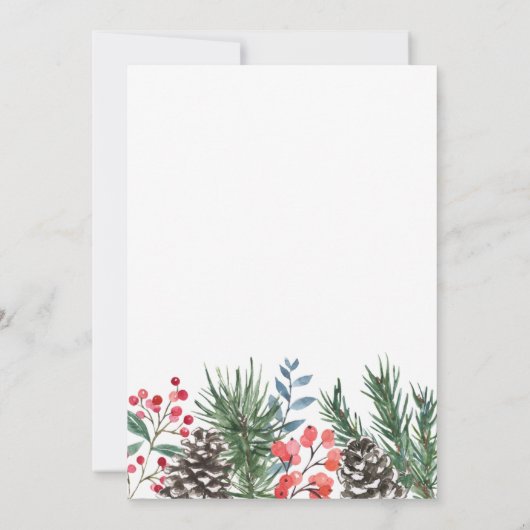 Spanisches Elegantes Pine Red Script Weihnachts-Pa Einladung (Rückseite)