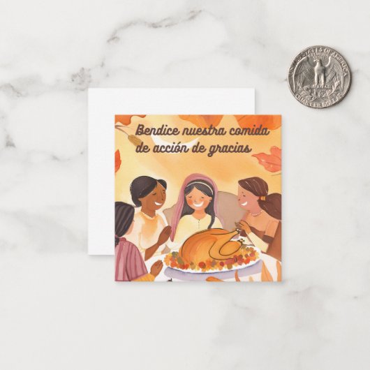 Spanisches Erntedank Mitteilungskarte (Vorderseite/Rückseite Beispiel)