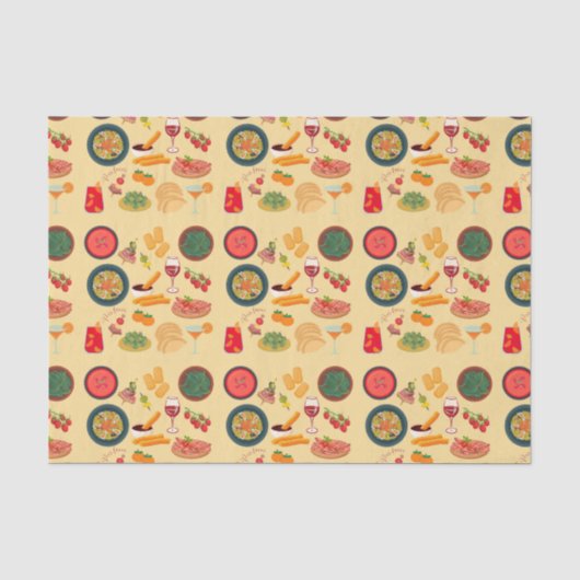 Spanisches Essen Seidenpapier (Vorderseite)