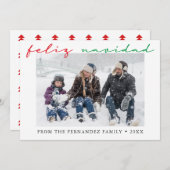 Spanisches Feliz Navidad Minimales Foto Feiertagskarte (Vorne/Hinten)