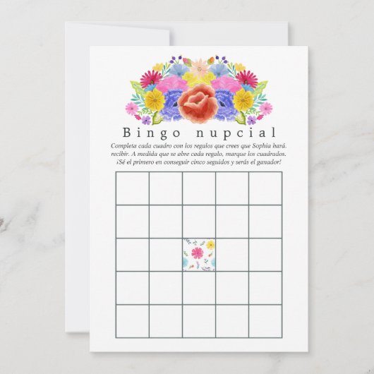 Spanisches Fiesta-Brautparty Bingo (Vorderseite)