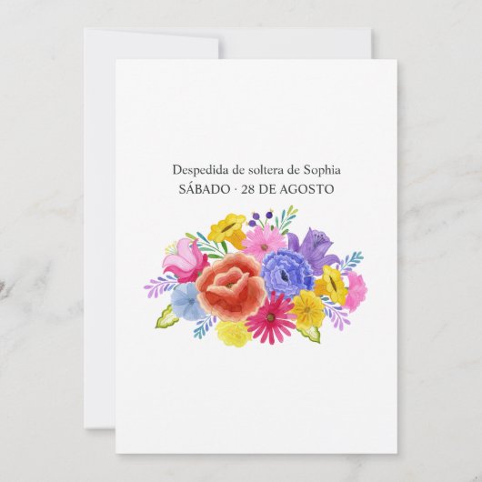 Spanisches Fiesta-Brautparty Bingo (Rückseite)