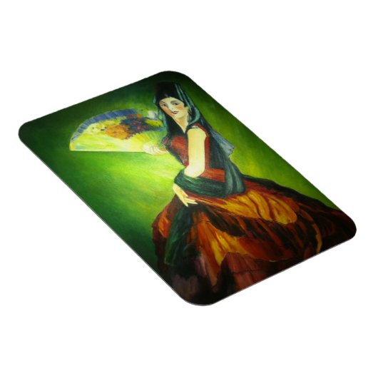 Spanisches Flamenco-Tänzergemälde Magnet (Rechte Seite)