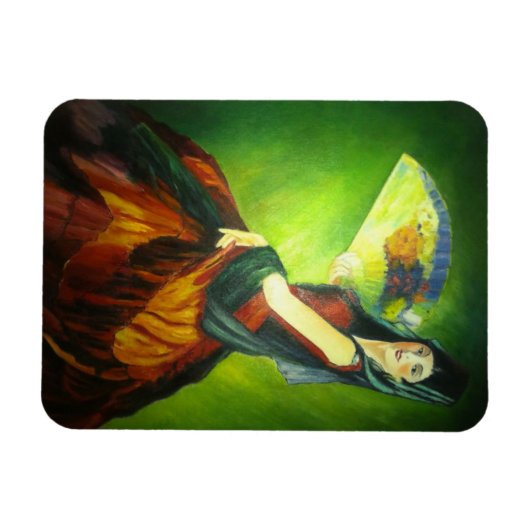 Spanisches Flamenco-Tänzergemälde Magnet (Horizontal)