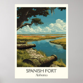 Spanisches Fort Alabama Feuchtgebiete Poster