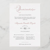 Spanisches Foto für romantische Blumenrahmen Folieneinladung (Rückseite)