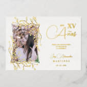 Spanisches Foto Luxury Trendy Cherry Blossom VX Folieneinladung (Vorderseite)