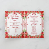 Spanisches Foto Roter Glitzer Floral Quinceanera Programm (Innenseite)