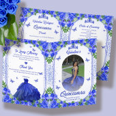 Spanisches Foto Royal Blue Quinceanera Programm