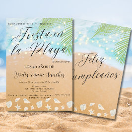 Spanisches Fun Beach Sand Shore 40. Geburtstag Par Einladung