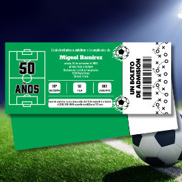Spanisches Fußballspiel-Ticket für 50. Geburtstags Einladung