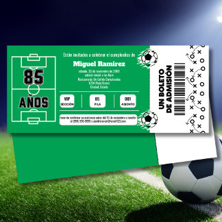 Spanisches Fußballspiel-Ticket für 85. Geburtstags Einladung