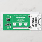 Spanisches Fußballspiel-Ticket für das 30. Party Einladung (Vorderseite)