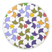 Spanisches geometrisches Muster - Weiß Keramikknauf (Vorderseite)