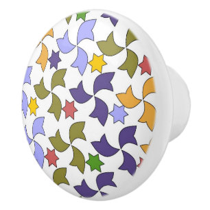Spanisches geometrisches Muster - Weiß Keramikknauf