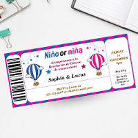 Spanisches Geschlecht offenbart Ticket Style
