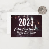 Spanisches glückliches neues Jahr Mitteilungskarte (Vorderseite/Rückseite Beispiel)
