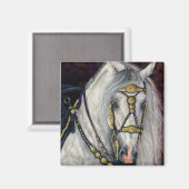 Spanisches Gold - Andalusisches Pferd Magnet (Vorderseite/Rückseite)