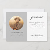 Spanisches Gracias Oval Foto Dankeskarte (Vorderseite)