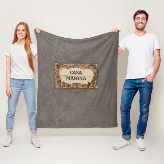 Spanisches Hauszeichen (Text anpassbar) Fleecedecke (Beispiel)