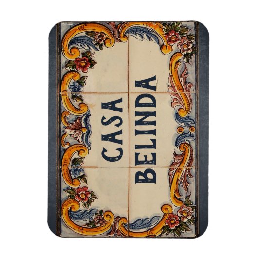 Spanisches Hauszeichen (Text anpassbar) Magnet (Vertikal)