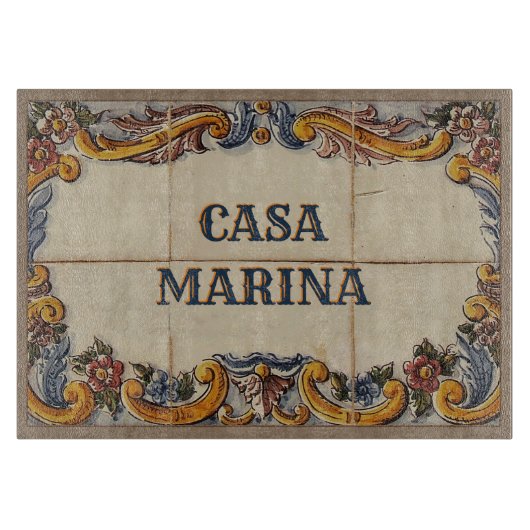 Spanisches Hauszeichen (Text anpassbar) Schneidebrett (Vorderseite)