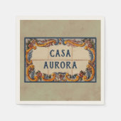 Spanisches Hauszeichen (Text anpassbar) Serviette (Vorderseite)