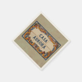 Spanisches Hauszeichen (Text anpassbar) Serviette (Ecke)