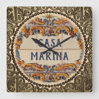 Spanisches Hauszeichen (Text anpassbar) Uhr