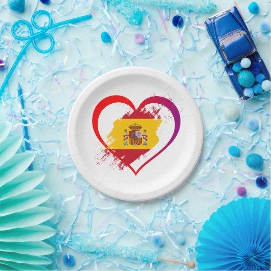 Spanisches Herz Pappteller (Party)
