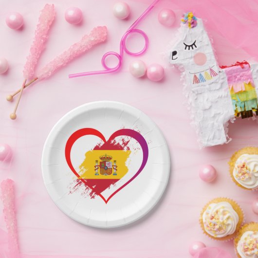 Spanisches Herz Pappteller (Party)