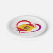Spanisches Herz Pappteller (Schrägansicht)