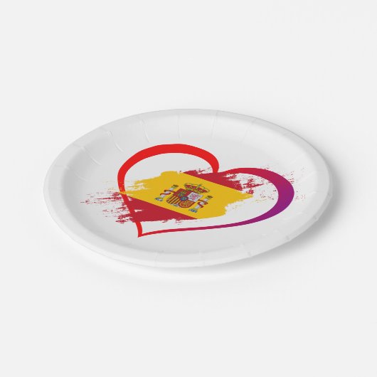 Spanisches Herz Pappteller (Schrägansicht)