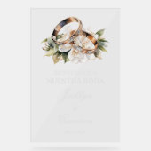 Spanisches Hochzeitsschild mit Ring Acrylschild (Vorderseite)