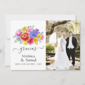 Spanisches Hochzeitssemble für Wasserfarben-Foto Dankeskarte (Vorderseite)