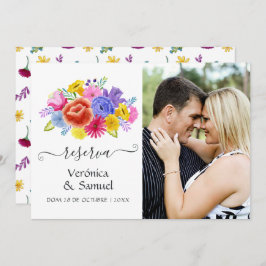 Spanisches Hochzeitssemble für Wasserfarben-Foto Save The Date