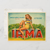 Spanisches Kartonetikett mit Olivenmarken Postkarte (Vorne/Hinten)