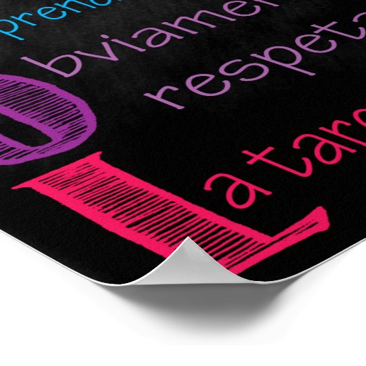 Spanisches Klassenzimmer Regeln Poster (Ecke)