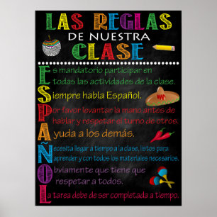 Spanisches Klassenzimmer Regeln Poster