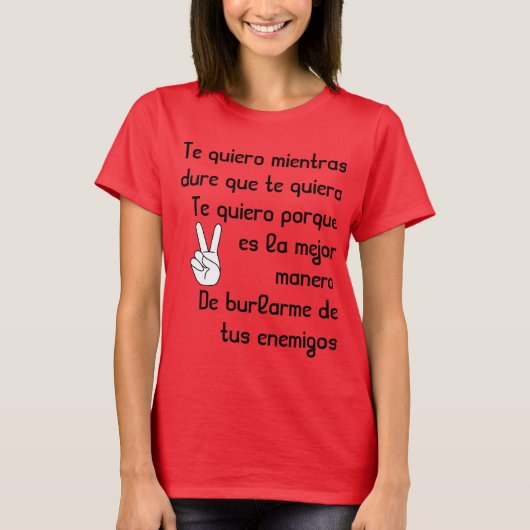 Spanisches Lied-Texte Te quiero T-Shirt (Vorderseite)