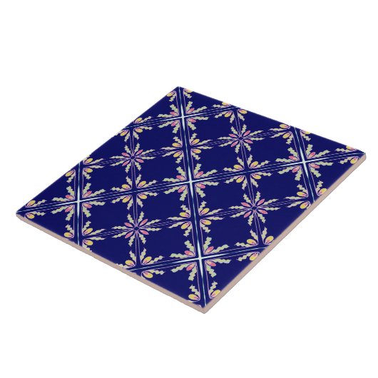 Spanisches Mittelmeerart-Indigo-Blau Fliese (Seite)