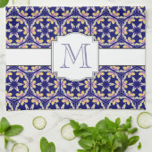 Spanisches Mittelmeerfamilien-Monogramm der art-| Geschirrtuch (Gefaltet)