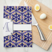 Spanisches Mittelmeerfamilien-Monogramm der art-| Geschirrtuch (Viertel Falte)