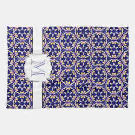 Spanisches Mittelmeerfamilien-Monogramm der art-| Geschirrtuch