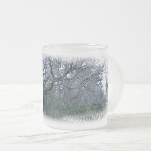 Spanisches Moos auf Eichen-Baum-mattierter Schale Mattglastasse (VorderseiteRechts)