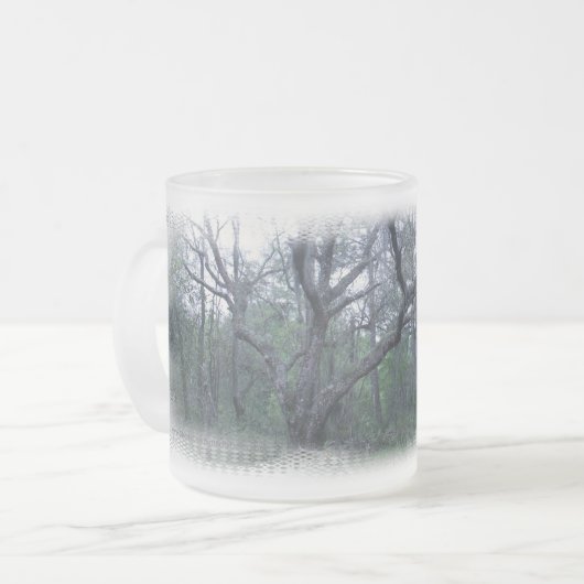 Spanisches Moos auf Eichen-Baum-mattierter Schale Mattglastasse (Vorderseite Links)