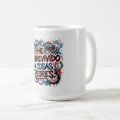 Spanisches Motorradfahrer-Zitat – Graffiti Kaffeetasse (VorderseiteRechts)
