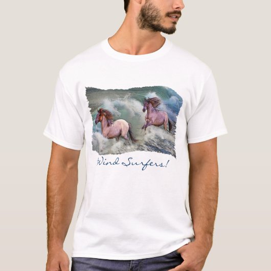 Spanisches Mustangs & Ocean Wind-surfing Shirt (Vorderseite)